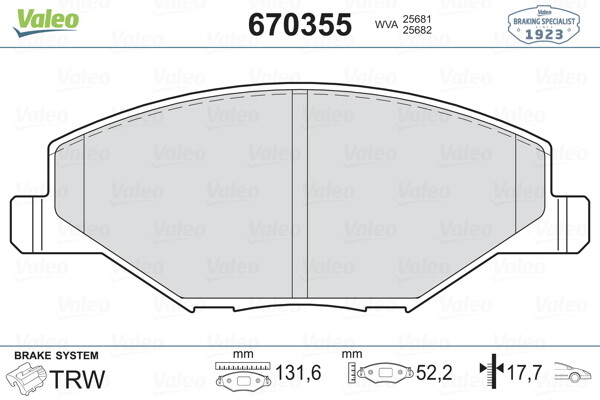 Valeo 670355 Disc Brake Brake Pad Set for sale online | eBay Australia