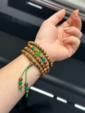 6mm Indo Agarwood Mala Prayer Beads Bracelet - Natural Aromatic Wood - 108 Beads