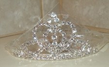 Tiara Silver Metal  Rhinestone Princess Queen Costume Headpiece
