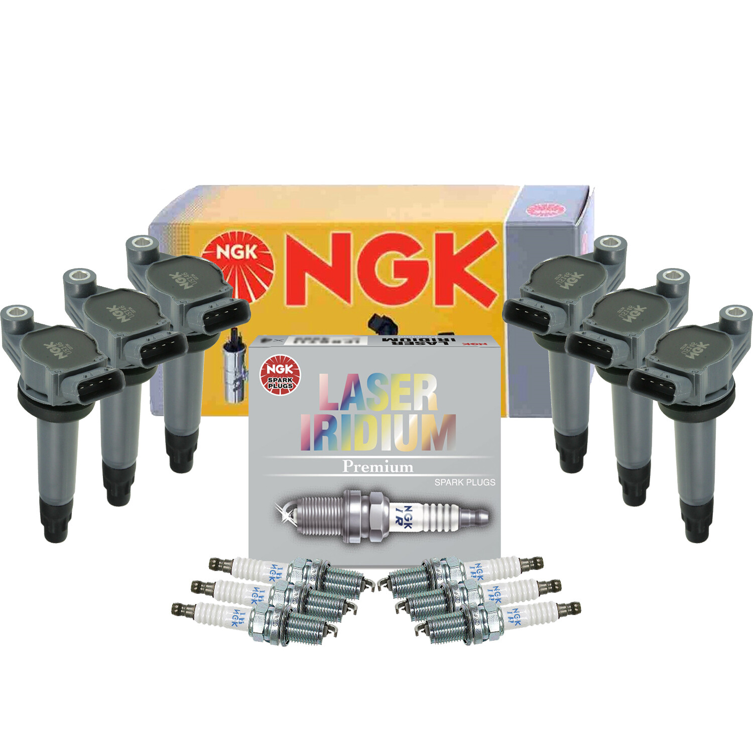 NGK 6 Ignition Coils  6 Laser Iridium Spark Plugs Kit For Lexus Toyota 3.3 V6