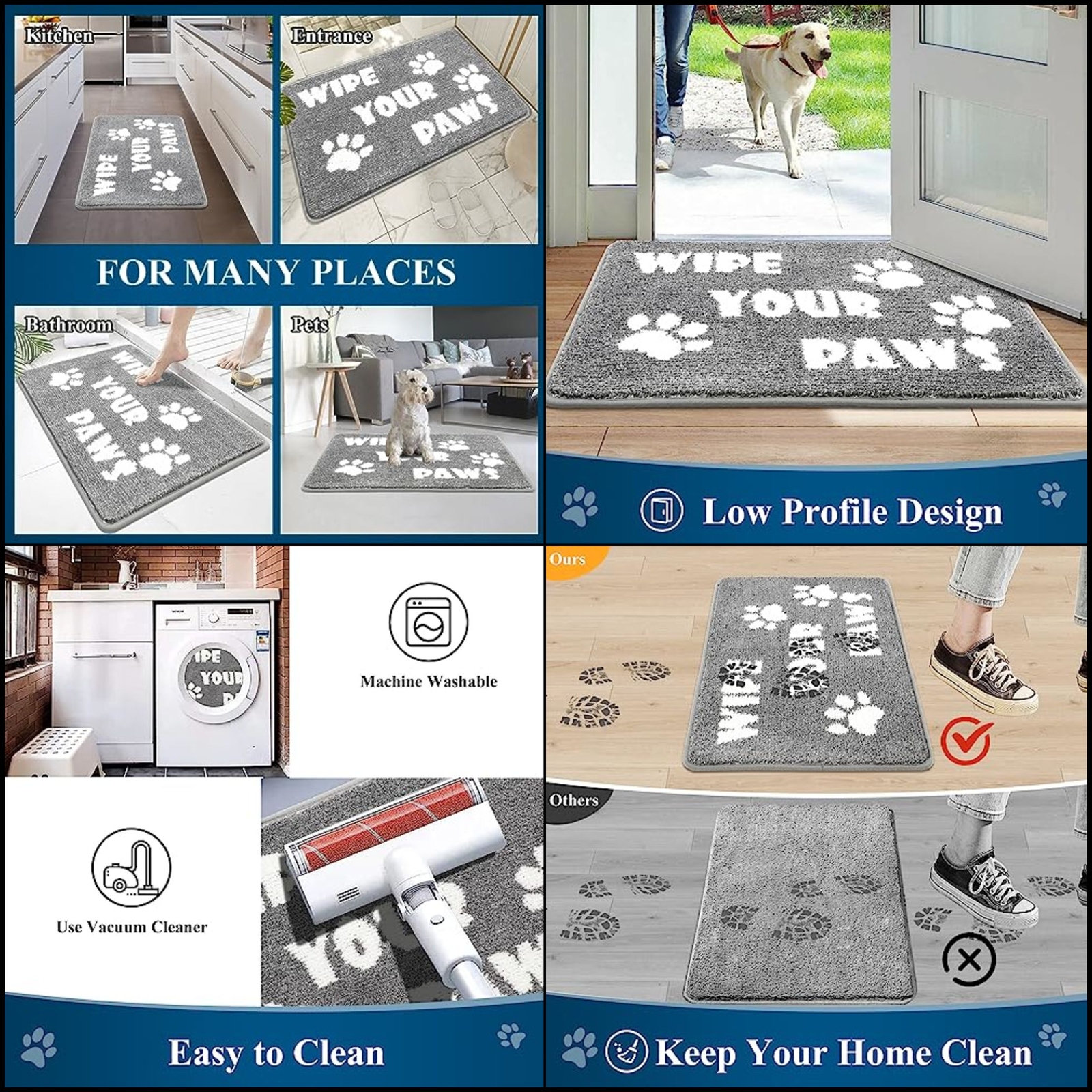 sDog Door Mat Muddy Paws Absorb Moisture Absorbent Non Slip Washable Microfiber eBay
