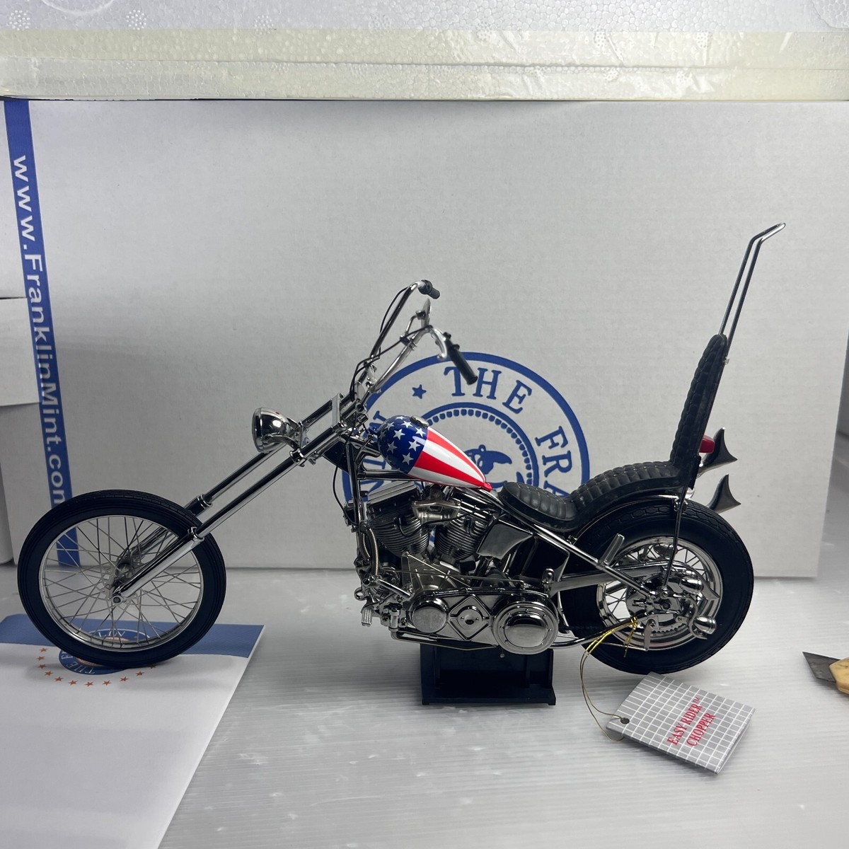 T04-s016 フランクリンミント 1/10 EASY RIDER CHOPPER イージーライダー チョッパー キャプテンアメリカ 1/10 franklin mint Harley Davidson 1969 Easy Rider Chopper