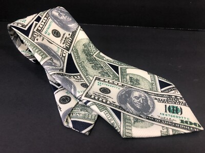 Vintage Hundred Dollar Tie Money Big Bucks Deborah Handmade