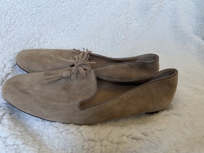 J Crew Womens Tan Suede Smoking Loafers With Tassels Size 7  display picture 1