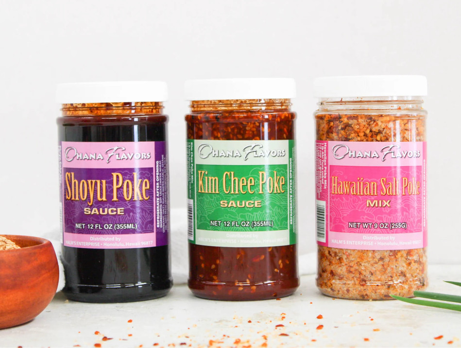 POKE FAVORITOS TRÍO - 3 BOTELLAS DE SALSAS/ESPECIAS DE 12 OZ