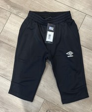 NWT Umbro Youth Small 3/4 Workout Pants Black