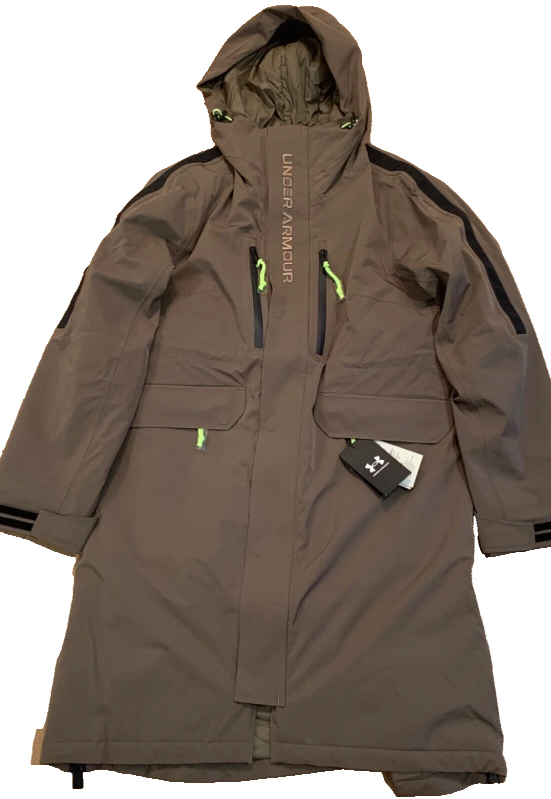 NWT $450 Under Armour Storm Proof Extreme Insulate Gray Green Jacket Womens XS