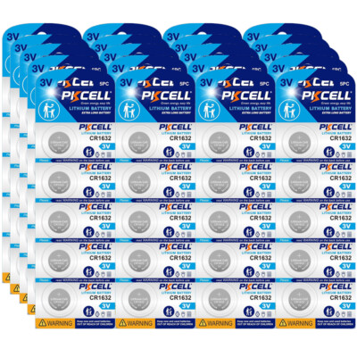 Lot PKCELL CR1632 Button Coin Cell ECR1632 BR1632 3Volt Watch Batteries