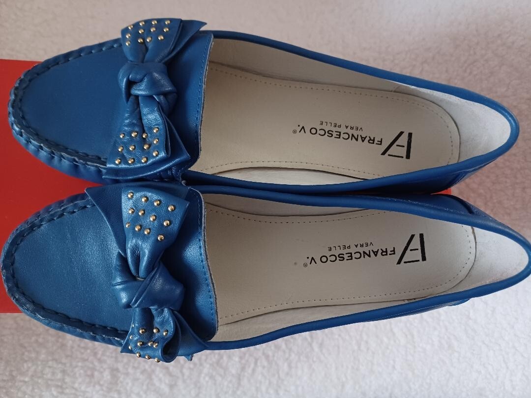Vera pelle Loafer Blue Suede size 9.5 Vera Pelle Womens Shoes Moccasin Royal Blue Size 7 ITALY | eBay main image 2