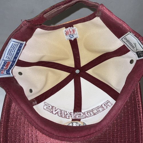 New Vintage WASHINGTON REDSKINS PUMA Adjustable Hat Strap Back NEON Old Stock - Picture 5 of 6