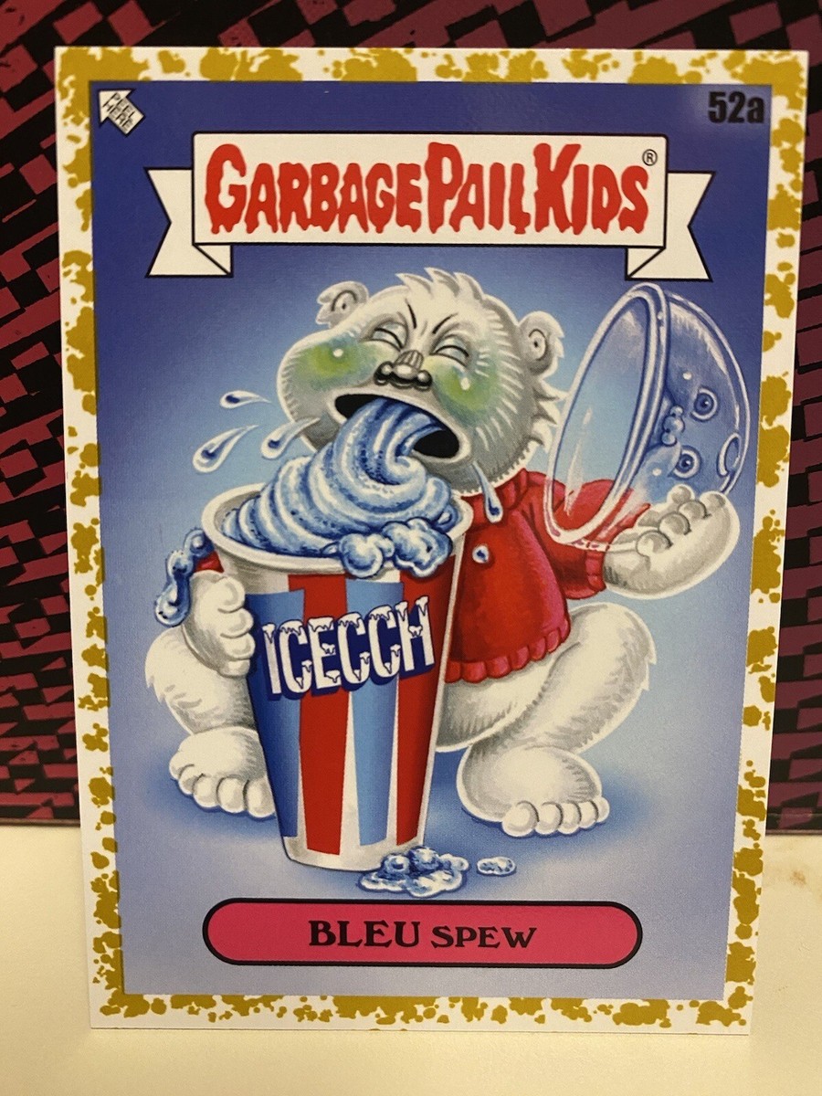 gpk food fight rare cards 2021 GARBAGE PAIL KIDS FOOD FIGHT FOOLS GOLD BLEU SPEW 52a #’d 18/50