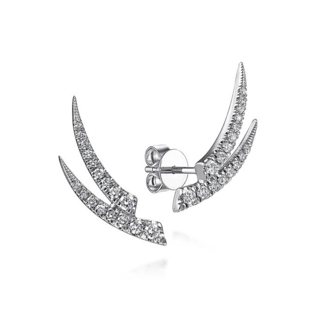 925 Silver Filled Cubic Zirconia Stud Earrings Pretty Women Wedding Jewelry EB10465