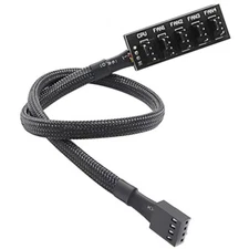PWM Fan Hub, PC CPU Cooling 4 PIN/3PIN Power Extension Cable Hub Splitter 15.7in