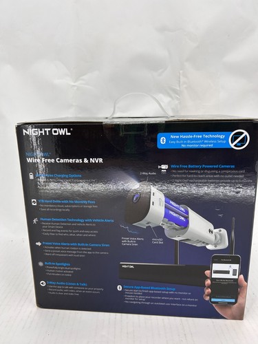 Night Owl - 10 Channel 4 Camera Wire Free 1080p 1TB NVR Security System - White. - Picture 3 of 5