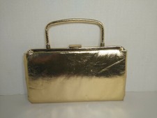Vintage Garay Purse Clutch Gold Evening Party Bag Snap Closure Prom