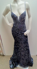 All Sequin Navy Blue Dress