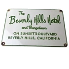 Vintage Beverly Hills Hotel Porcelain Sign - Sunset Boulevard Sign