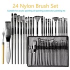 24Pcs Artist Paint Brushes Nylon Brush Set Watercolor Brush Art Supplies