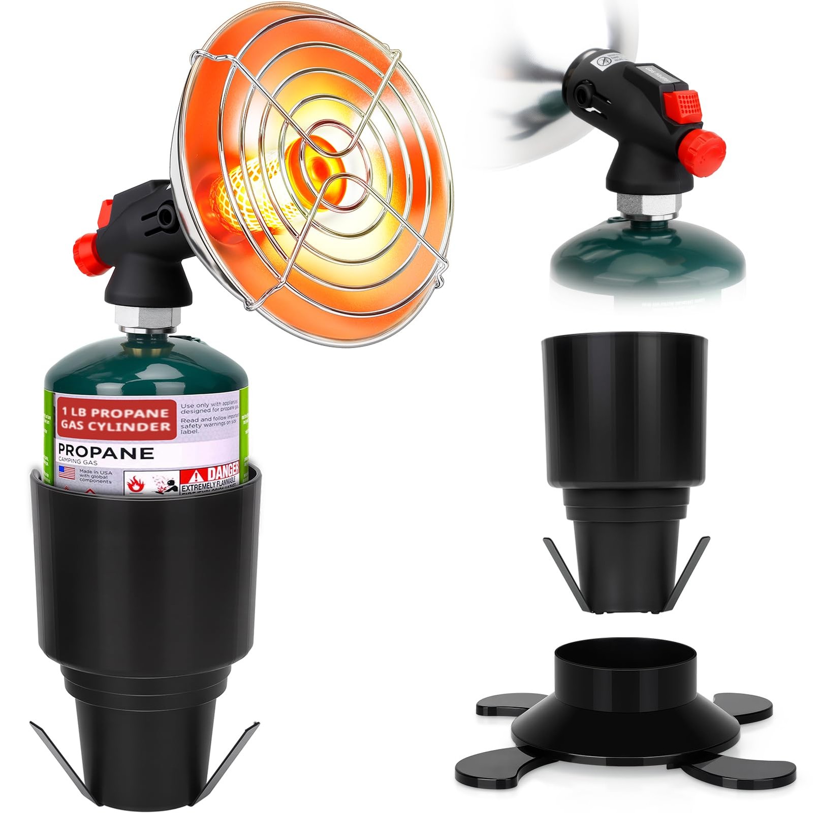 , Portable Propane Heater With Igniter, 2-in-1 Outdoor Space