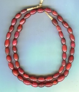 African Trade beads Vintage Antique Venetian glass oval white heart beads