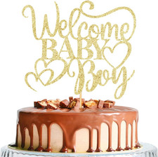 Welcome Baby Boy Cake Topper-Aby Shower Cake Pick-Oh Baby Cake Toppers-Gender Re