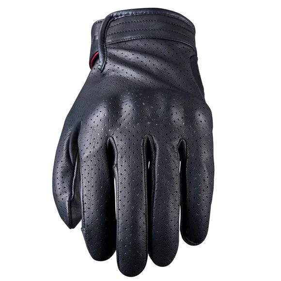 Gants moto femme Five évitant la transpiration des mains avec le cuir aéré noir