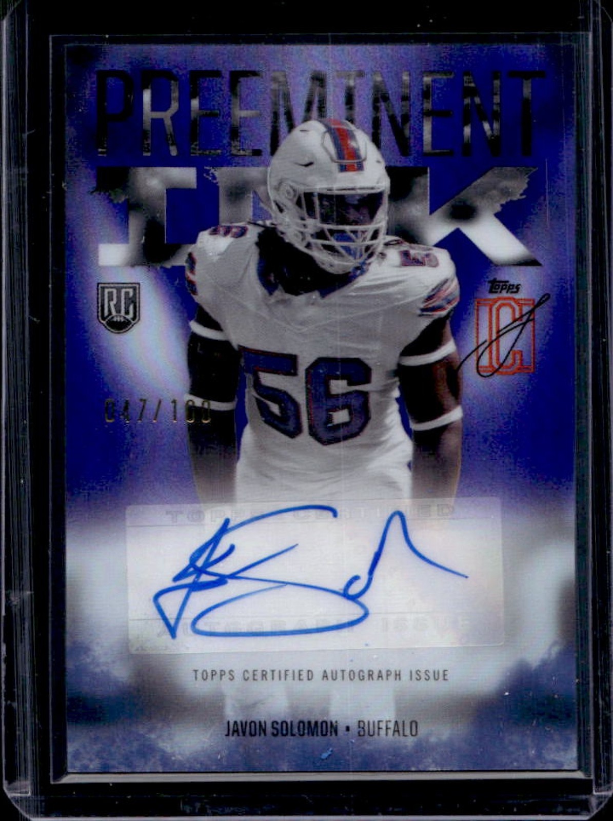 Javon Solomon Topps Signature Class Preeminent Ink #PIJSO Purple