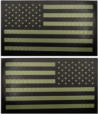 USA Reflective Flag Patch American Infrared IR Tactical Military Embroidered ...