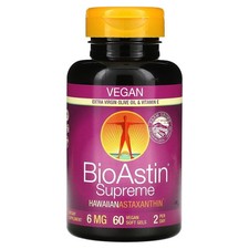 Nutrex Hawaii BioAstin® Supreme, Hawaiian Astaxanthin, 6 mg 60 Vegan Soft Gels