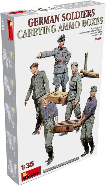 Mini Art 35384 1:35 Fig. Dt. Soldaten M. Mun.-Kisten(5) - Originalgetreue Nachbi-image