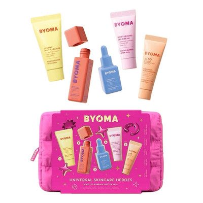 Byoma Universal Skincare Heroes - 5 Piece Kit - Cleanser + Toner + Serum + Etc
