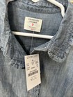 J Crew Girls Sz XS ( 4) Chambray Shirt With Ruffles NEW — photo 2