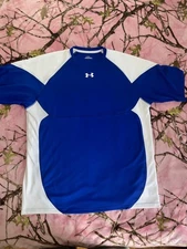 UNDER ARMOUR DRYFIT WORKOUT SHIRT Blue Large Logo