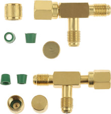 2PCS Quick Coupler Access Tee, 1/4'' Valves Core Tee Adapter with Swivel Connect