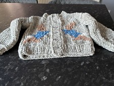New Hand Made Little Boys Peter Rabbit Cardigan Made In Chenille Wool Age 2 Year