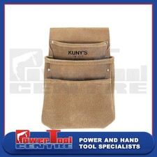Kuny's DW1018 Split Grain Leather 3 Pocket Drywall Nail Tool Belt Pouch Holder