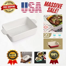 Non-Stick 20 Oz Rectangular Baking Dish - Dishwasher & Oven Safe - White Finish