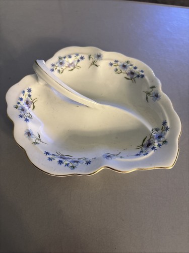 Vintage Richmond Bone China "Blue Rock" Double Compartment Sweet Dish