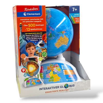 Clementoni Interaktiver Globus mit AR 500 Quizfragen | Lernspiel ab 7 Jahren