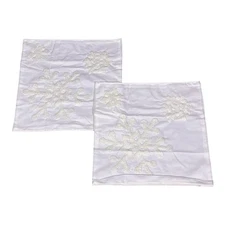 ELIFE Snowflakes 2pk White Canvas Throw Pillow Cases Covers Christmas 10x10