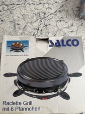 SALCO RAC-6 Raclette Grill 6 Pans Serves 6 900W 2-Tier Electric Black