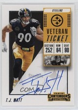 2018 Panini Contenders Veteran Ticket Auto TJ Watt #VT-TW Auto 6m7