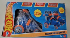 Hot Wheels Trainer Roller Skates for Kids,Size J9 J12, Comfort Fit, Blue/Orange