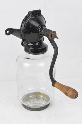 Antique Arcade Crystal Wall Mount Coffee Grinder Cast Iron Functions