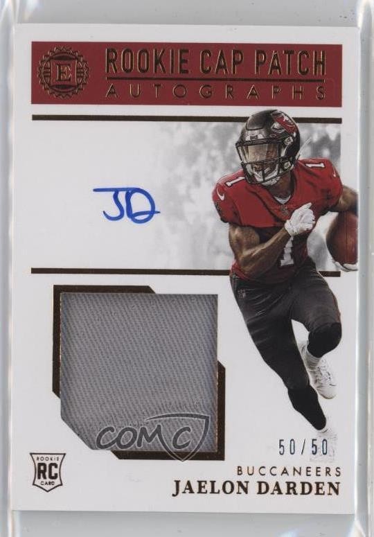 2021 Panini Encased Cap 50/50 Jaelon Darden #158 RPA Rookie Patch Auto RC 1ek2