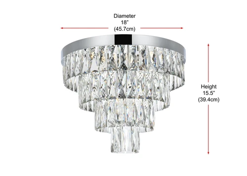 Elegant Lighting Josephine 18" Flush Mount in Chrome - Picture 8 of 8