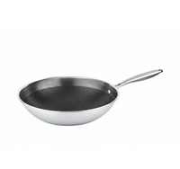 Wokpfanne ø28 Cm Mit Antihaftbeschichtung - Edelstahlpfanne, Induktionsgeeignet
