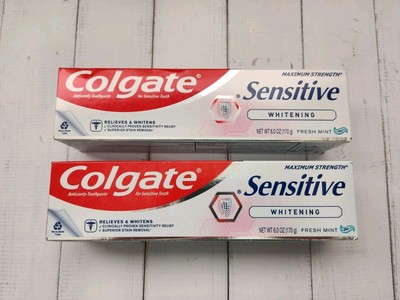 (Pack of 2) Colgate Sensitive Whitening Fresh Mint Toothpaste, 6 fl oz