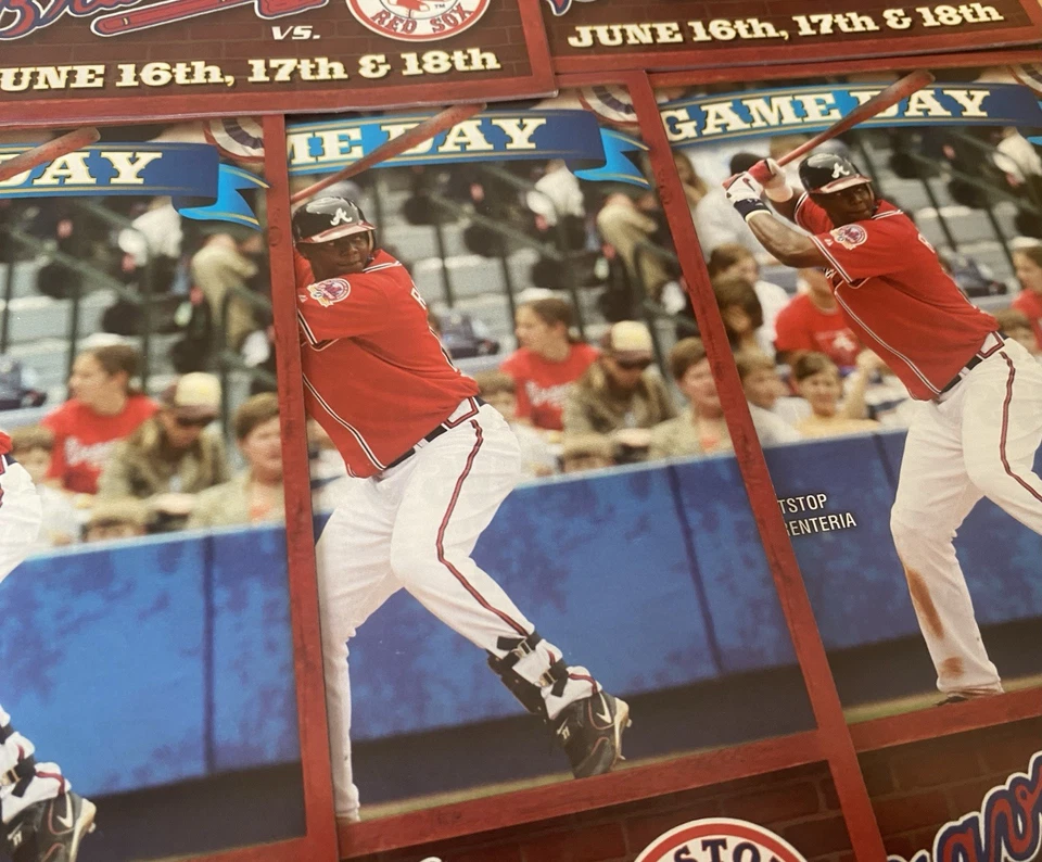 MLB Atlanta Braves Junio 2006 Vs. Medias Rojas de Boston Día del Juego Lote de (7) + Formularios de Pedido Foto 2 de 4