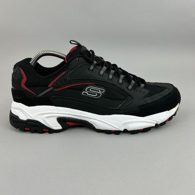 Skechers Turnschuhe Herren Größe UK8 Ausdauer Cutback Mesh Gehen Komfort Schwarz Schuhe